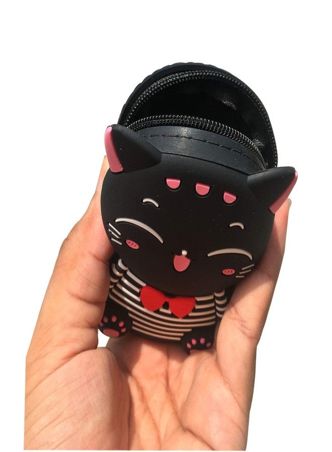 KC Lovely Soft Silicone Cute Mouse Multi-Function Mini Coin Purse for Earphone Lipsticks Headphone Pendrive Keys (Black) - Image 2